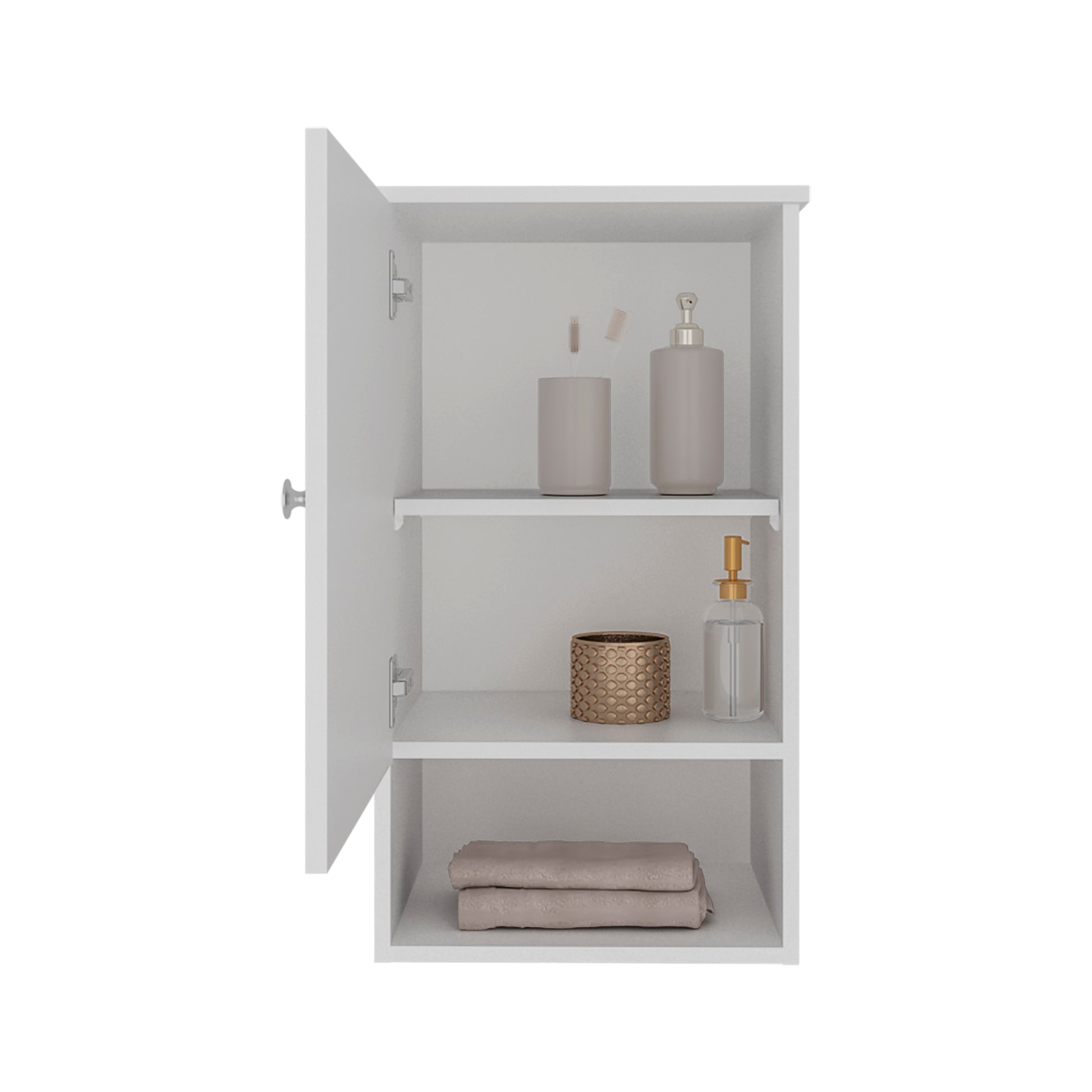 Bathbi 28" Tall Medicine Cabinet With Two Interior Shelves And One Open Shelf White 1 3 Bathroom Wall Mounted Modern Particle Board