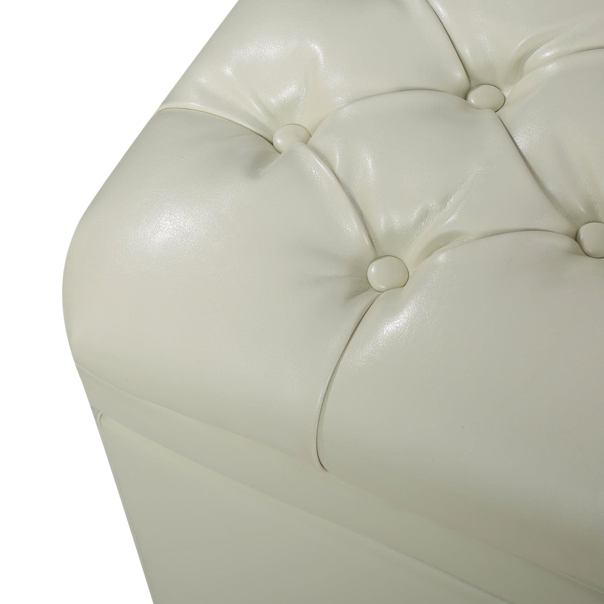 Juliana Storage Ottoman Ivory Pu