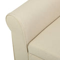 Hayes Armed Storage Bench Beige Fabric