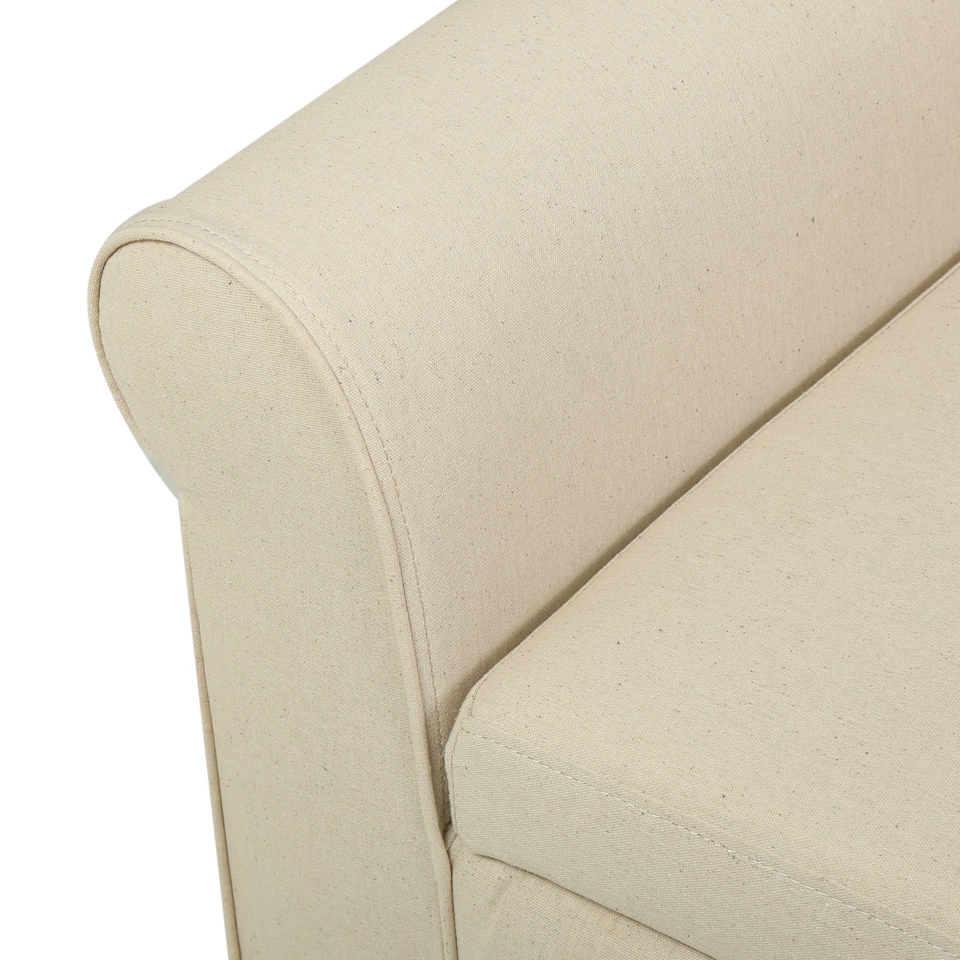 Hayes Armed Storage Bench Beige Fabric