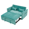 54.33 Inch Versatile Foldable Sofa Bed In 3 Lengths, Modern Sofa Sofa Sofa Velvet Pull Out Bed, Adjustable Back Green Antique Blue Green Velvet Wood Primary Living Space Medium Soft Cushion Back