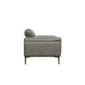 Onyx Gray Leather Loveseat Dark Gray Genuine Leather Primary Living Space Square Arms Foam Solid Wood