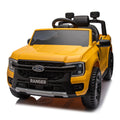 12V Kids Ride On Car W Parents Remote Control,Licensed Ford Ranger,2Wd,Rear Wheel Suspension,Low Start,Headlight,Horn,Mp3,Bluetooth,Adjustable Speed,Speed 1.86 4.97 Mph For Kids Aged 3 6. Yellow 50 99 Lbs Polypropylene