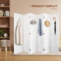 6 Panel Room Divider, 5.6Ft Pegboard Display Wooden Room Divider Folding Privacy Screen Room Divider Freestanding Peg Board Display For Trade Show Craft Show Home Wall Organizer,Elegant White White Modern Wood