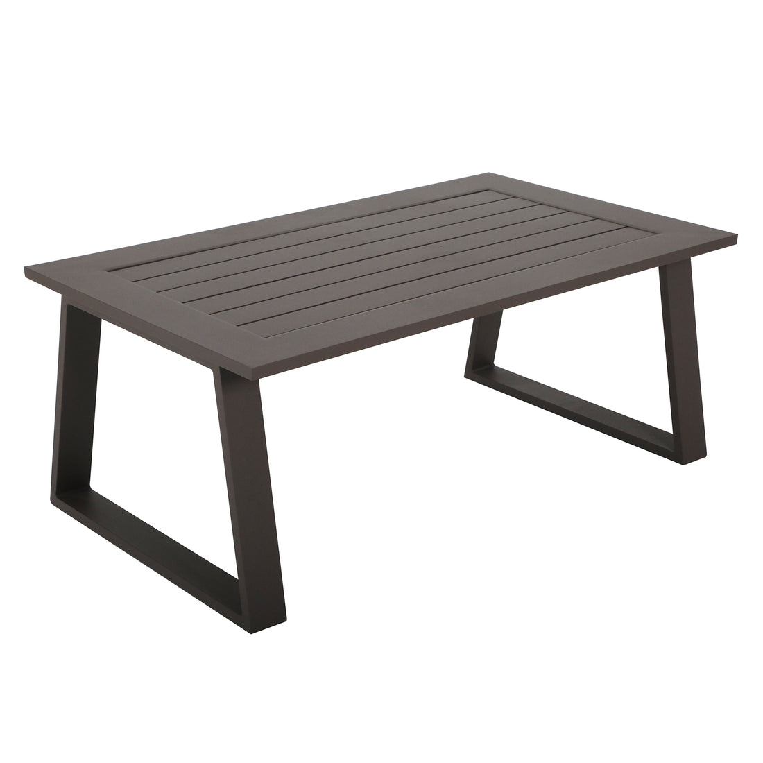 Colorado Outdoor Patio Furniture Brown Cast Aluminum Modern Rectangular Coffee Table Brown Aluminium Aluminum