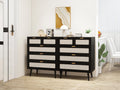 5 Drawer Cabinet, Accent Storage Cabinet, Suitable For Living Room, Bedroom, Dining Room, Study Black Mdf