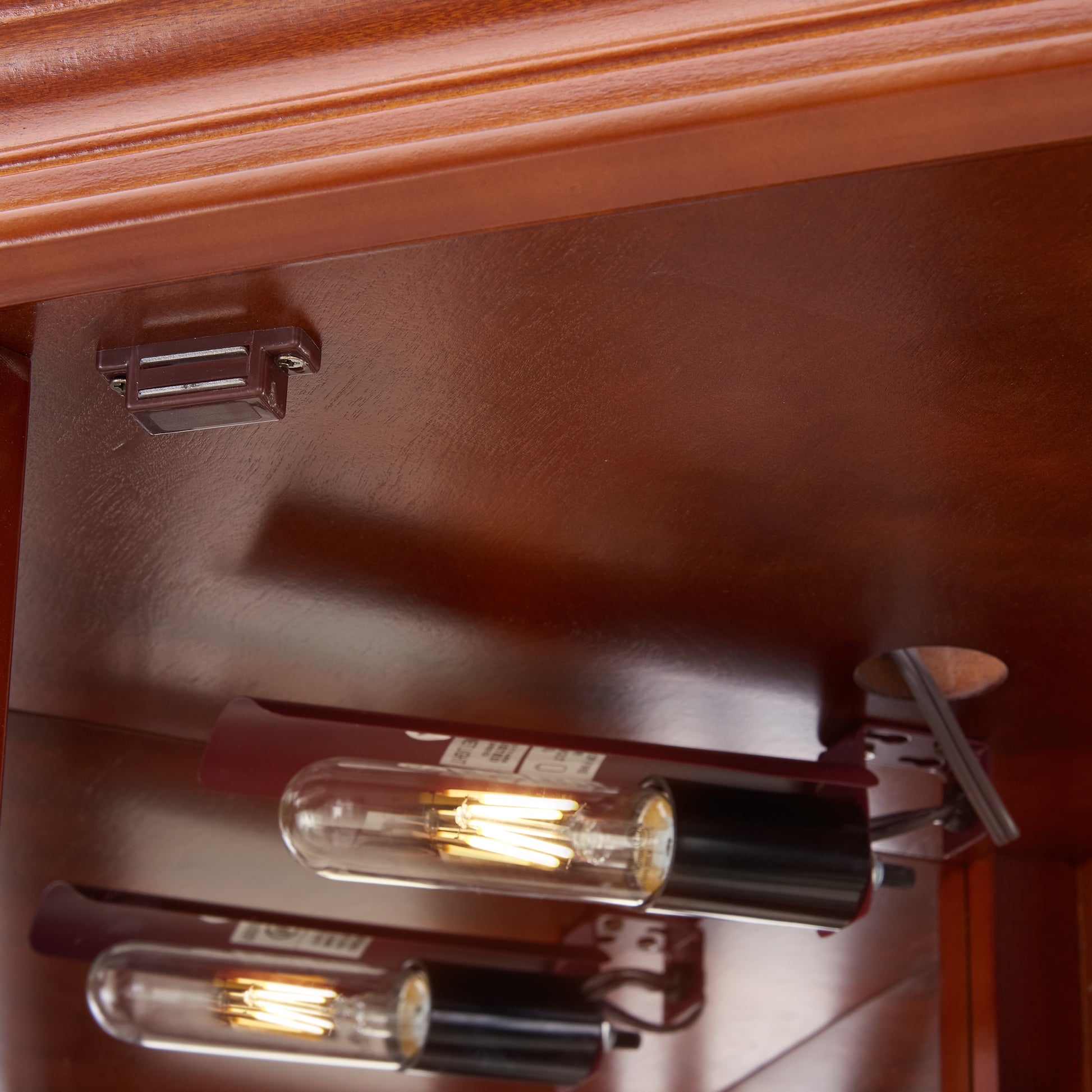 Corner Curio Cabinet With 5 Shelves And Lighting System, Walnut E26 Light Bulb Not Included Walnut Mdf