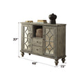 Velika Weathered Gray Finish Console Table W 1 Open Compartment Storage Gray Synthetic Wood