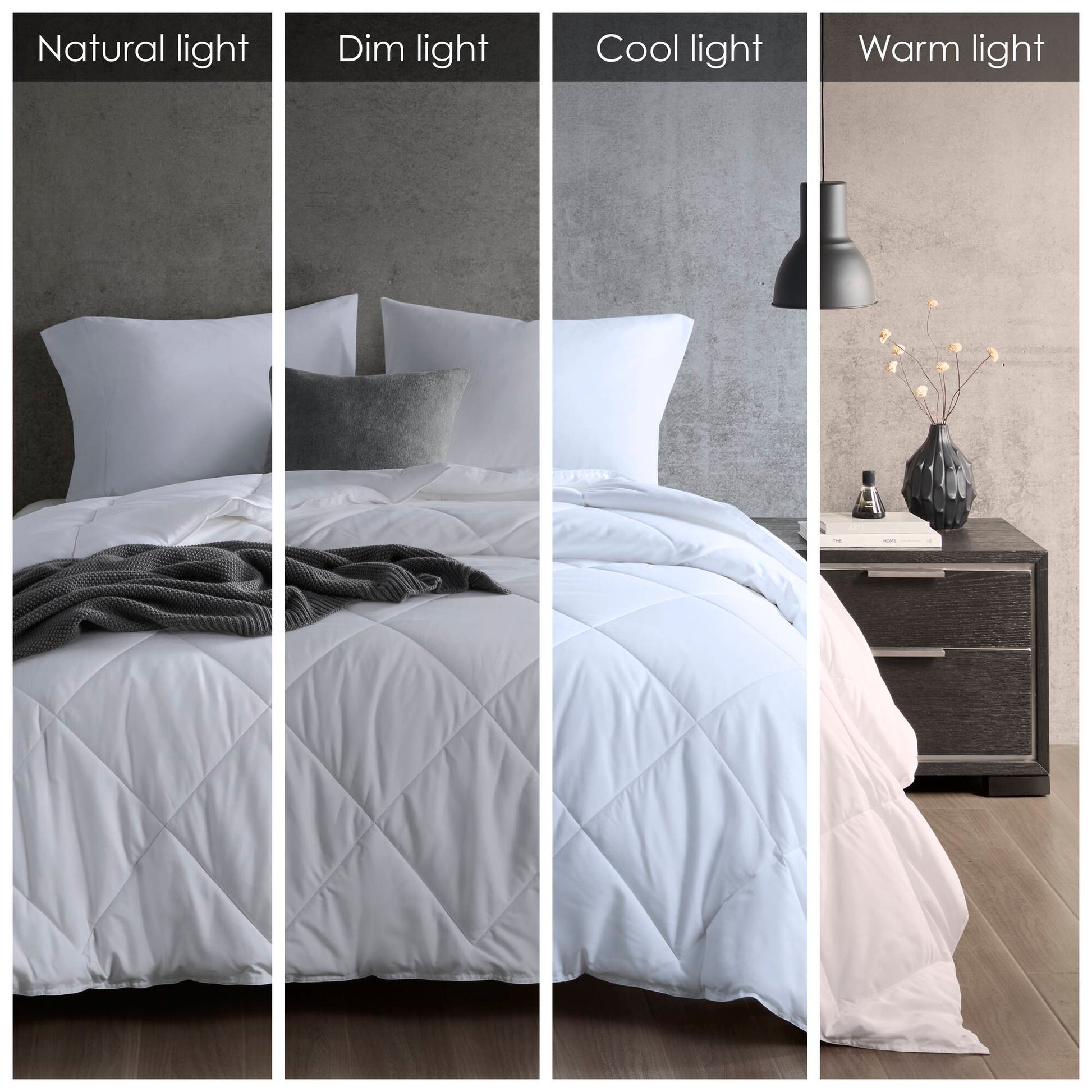 Oversized Down Alternative Comforter White Full Queen White Nylon