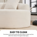 4 Seater White Sofa With Chenille Fabric, 30D ,60 Hardness Full Sponge,4 Pillow For Living Room, Home Furniture Sleeper Sectional Sofa For Apartment White Foam Spring 4 Seat