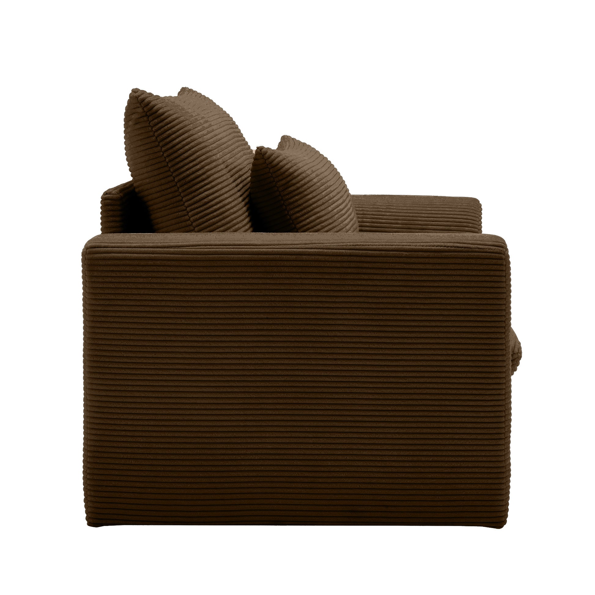 Brown Corduroy Deep Seat Single Sofa Accent Chair,Deep Seat Couch With Waist Pillow For Living Room Apartment Office Brown Corduroy 1 Seat