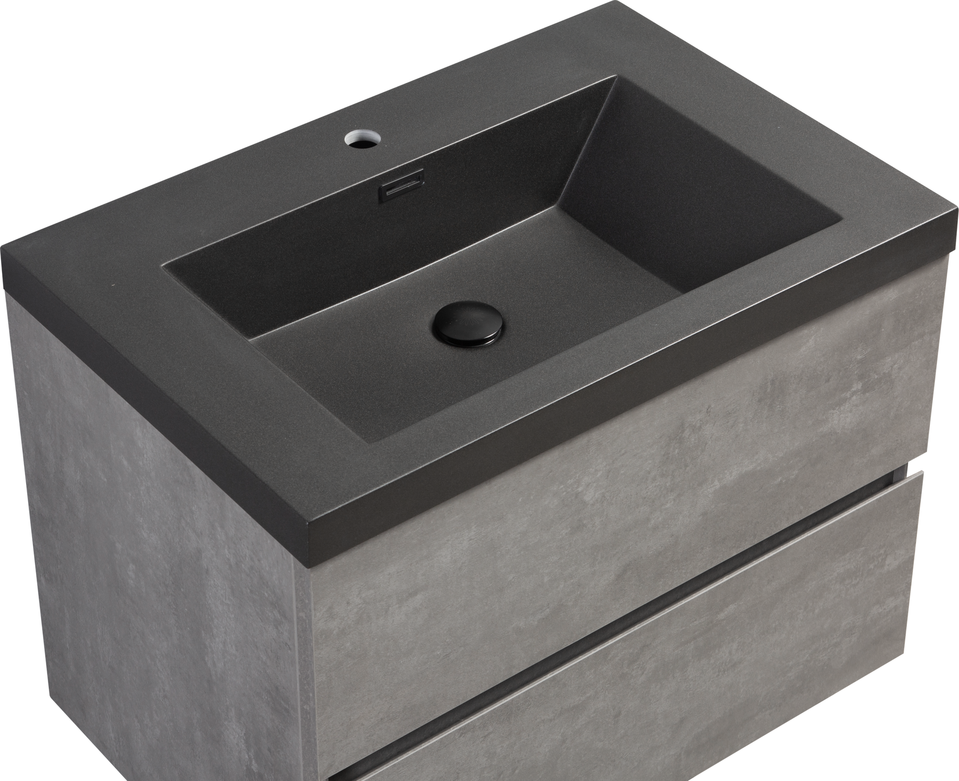 30" Floating Bathroom Vanity With Sink, Modern Wall Mounted Bathroom Storage Vanity Cabinet With Black Quartz Sand Top Basin And Soft Close Drawers, Grey 24V12 30Gr 2 Grey Bathroom Wall Mounted Wood