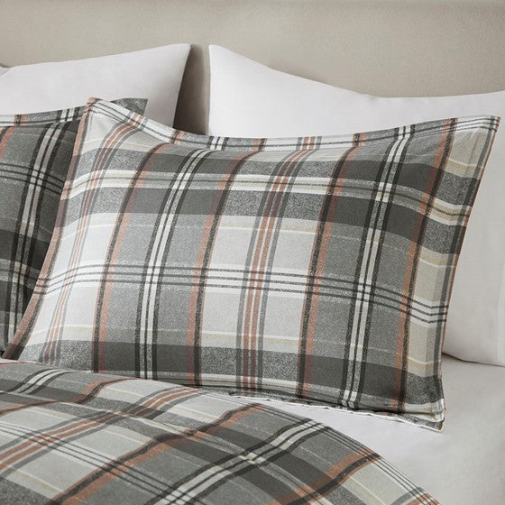 4 Piece Plaid Comforter Set Twin Multicolor Polyester