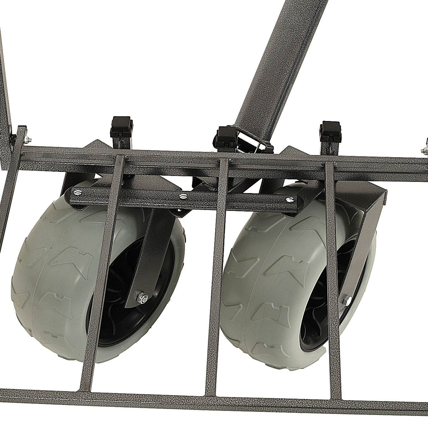 Fishing Cart With Rod Holders ,Beach Wagon With Big Wheels For Sand 500Lbs Capacity All Terrain Steel Frame Utility Cart With 9" Pneumatic Tires,Strap With Multiuse Bag ,Black Black Steel