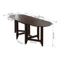 Retro Drop Leaf Table Rubber Wood Dining Table With Spacious Tabletop Small Drawer For Small Space Kitchen Dark Brown Brown Rubber Wood
