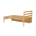 Full Size Wood Platform Bed With Removable Storage Shelves, Built In Two Storage Drawers For Added Convenience, Natural Full Natural Wood