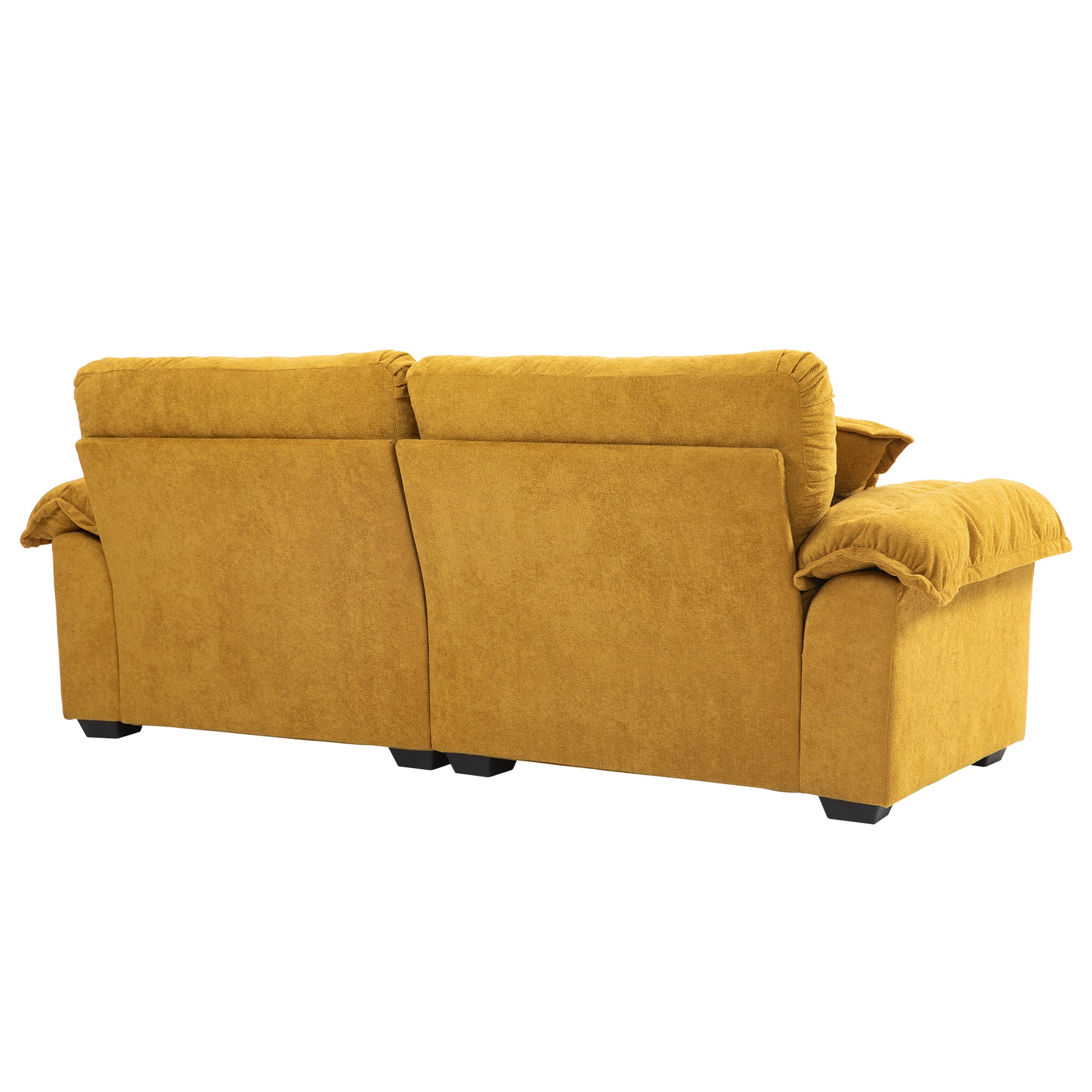 84" Chenille Recliner Sofa Small Sofa Loveseat Deep Seat Sofa Couch With 2 Throw Pillows & Memory Foam For Living Room Apartment Office Lounge Yellow Yellow Memory Foam Chenille,Upholstered 2 Seat