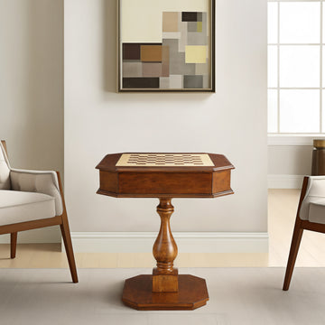 Bishop Cherry Finish Reversible Chess Checker Game Table W Game Tray Chess Fingures Not Included Cherry Synthetic Wood