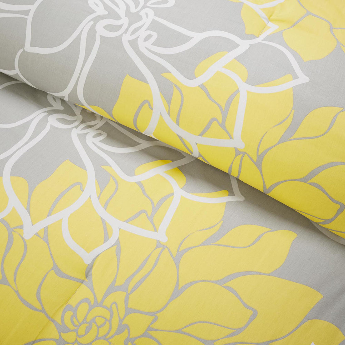 Printed Cotton Sateen Comforter Set Taupe Grey Yellow Cal King California King Yellow Grey Polyester