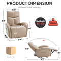 Brown Leatheraire Swivel And Rocker Power Recliner Chair With Lumbar Support, Max Swivel Degree 270 , Heavy Duty Motion Mechanism With Usb And Type C Ports Brown Faux Leather Power Push Button Metal Primary Living Space Medium Firm Pillow Back Heavy Duty