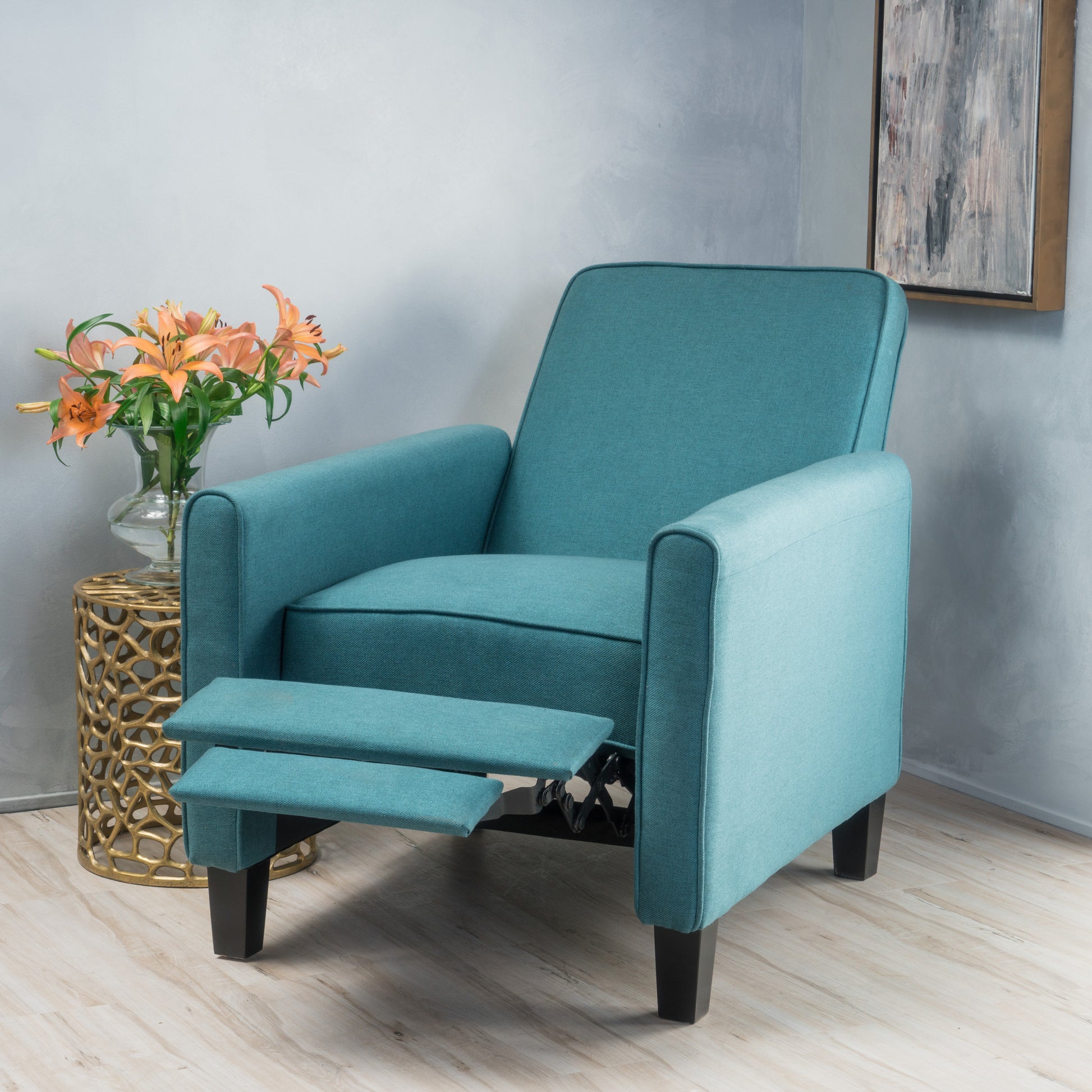 Teal Linen Push Back Chair For Elegant Home D Cor Teal Fabric