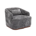 Coolmore Swivel Barrel Chair, Comfy Round Accent Sofa Chair For Living Room, 360 Degree Swivel Barrel Club Chair, Leisure Arm Chair For Nursery, Hotel, Bedroom, Office, Lounge Gray Gray Primary Living Space Foam Chenille