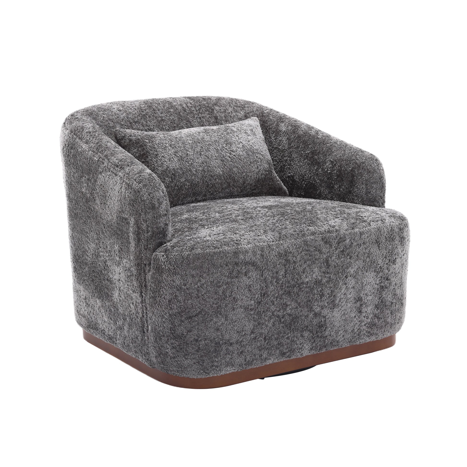 Coolmore Swivel Barrel Chair, Comfy Round Accent Sofa Chair For Living Room, 360 Degree Swivel Barrel Club Chair, Leisure Arm Chair For Nursery, Hotel, Bedroom, Office, Lounge Gray Gray Primary Living Space Foam Chenille