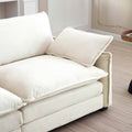Warm And Cozy Living Room Sofa With 4 Pillows Upholstered Large Deep Seat 2 Seater Sofa For Living Room, Beige Corduroy Beige Corduroy 2 Seat