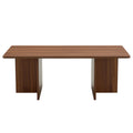44.8 Inch Walnut Wood Grain Mdf Coffee Table Modern Luxury, Stable Triangular Support.The Coffee Table Is Made Of Medium Density Fiberboard Material And Is Suitable For Living Rooms, Bedrooms,Etc.