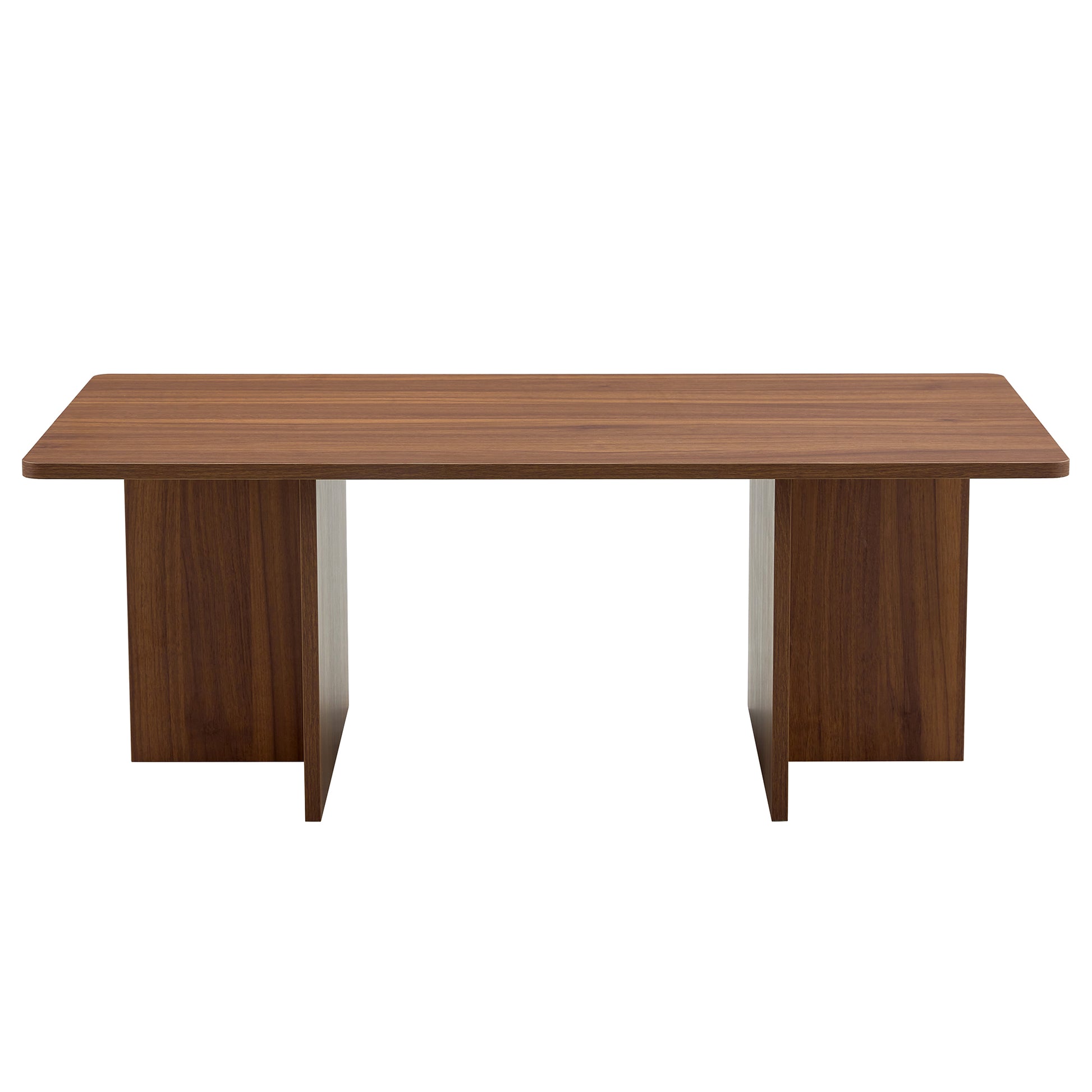 44.8 Inch Walnut Wood Grain Mdf Coffee Table Modern Luxury, Stable Triangular Support.The Coffee Table Is Made Of Medium Density Fiberboard Material And Is Suitable For Living Rooms, Bedrooms,Etc.