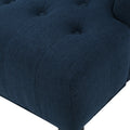 Upholstered Wingback Chair Navy Blue Linen