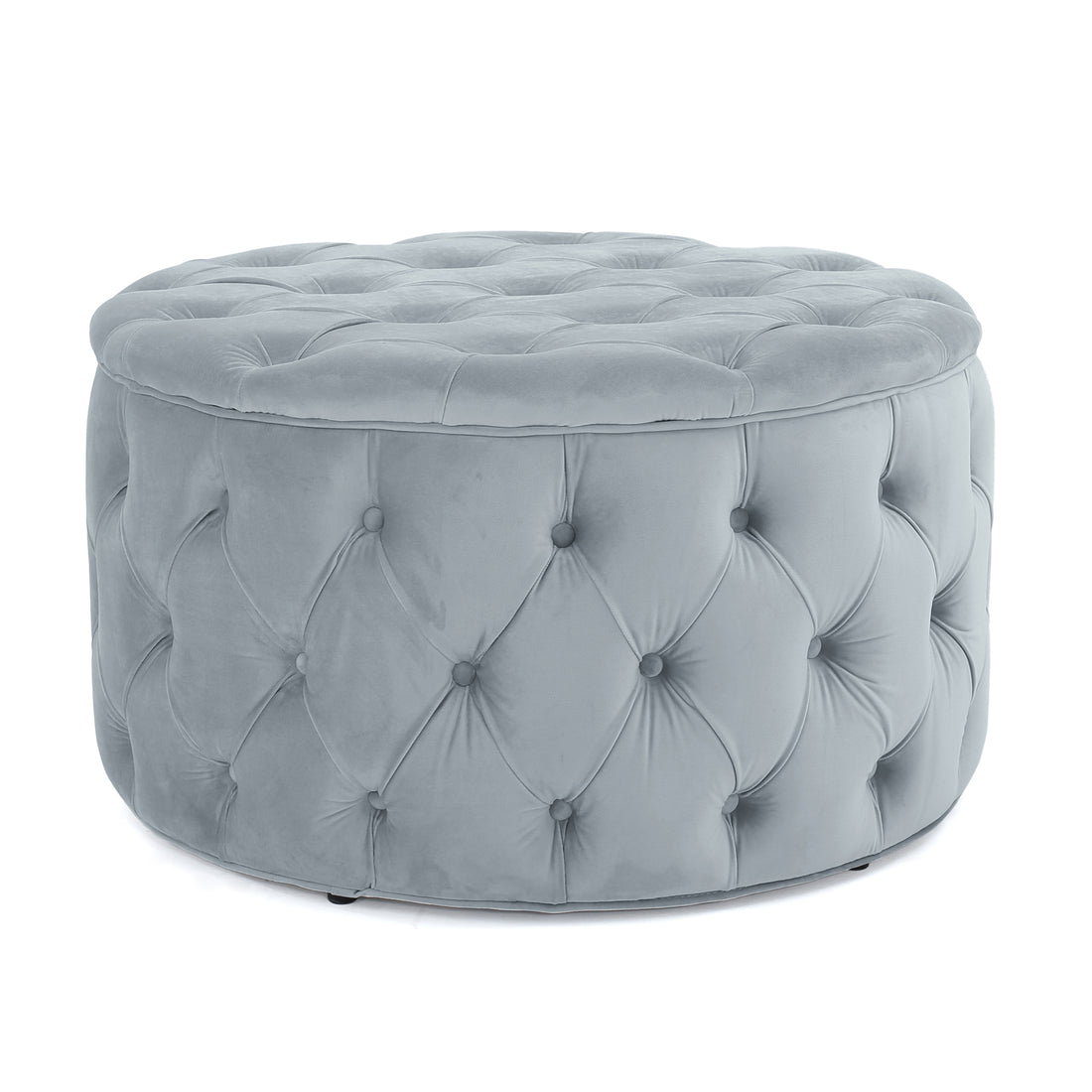 Ottoman Light Grey Velvet