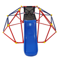 Xcf007 6Ft Dome Climber With 1.2M Slide For Age 3 Climber With Climbing Stones Blue Red Metal