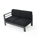 Cape Coral R Arm 2 Seater Sofa Grey Dark Gray Aluminium