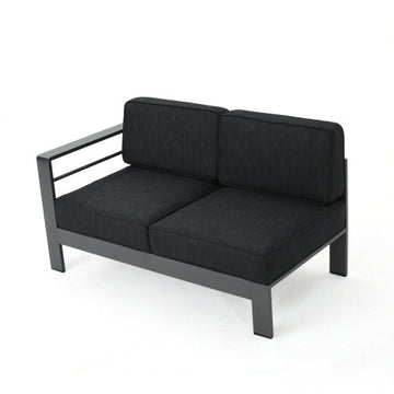 Cape Coral R Arm 2 Seater Sofa Grey Dark Gray Aluminium