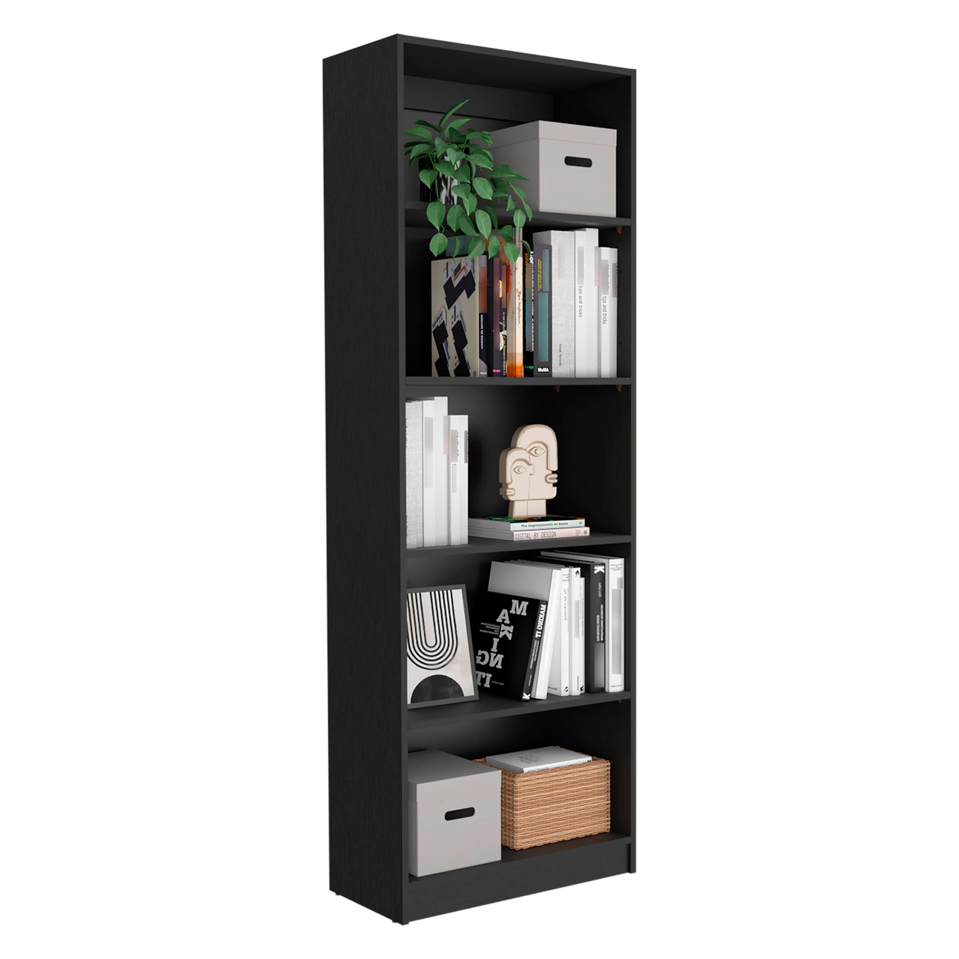 Arbor 3 Piece Home Bookcase Set, 74" Wide With 11 Shelves And Two Double Door Cabinetliving Room Set Set Black Freestanding 5 Or More Shelves Black Office Open Storage Space Particle Board