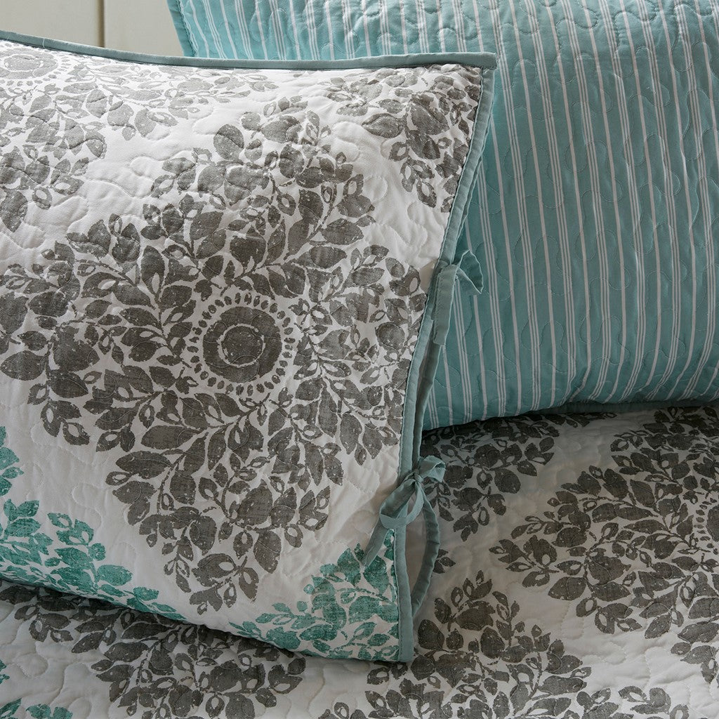 6 Piece Reversible Daybed Cover Set Aqua Daybed Aqua Cotton