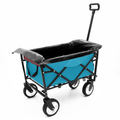 Minimeetall Multi Use Bag,Collapsible Foldable Wagon Cart Beach Wagon Heavy Duty Utility Cart Utility Wagon Grocery Cart For For Camping 3Pcs Plastic Liner Bag Covercyan Cyan Steel