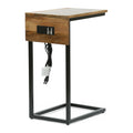 C Table Natural Black Wood Metal