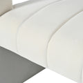 Modern Velvet Accent Chair With Ribbed Detail, Luxury Curved Fully Upholstered Accent Chair, Ivory White No Assembly Needed Ivory White Velvet