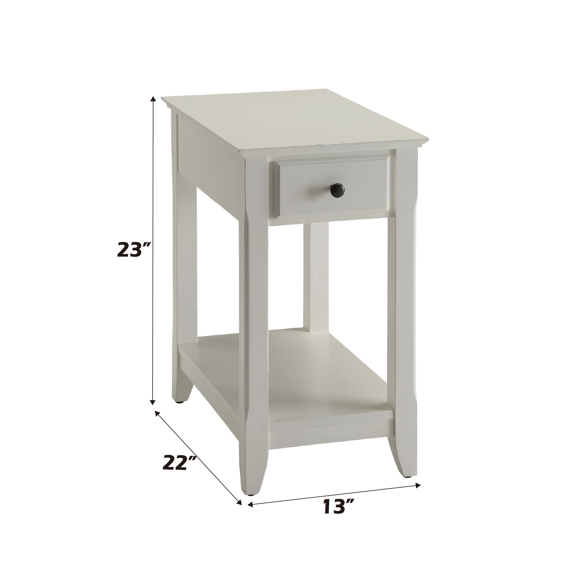 Bertie White Finish Accent Table White Synthetic Wood