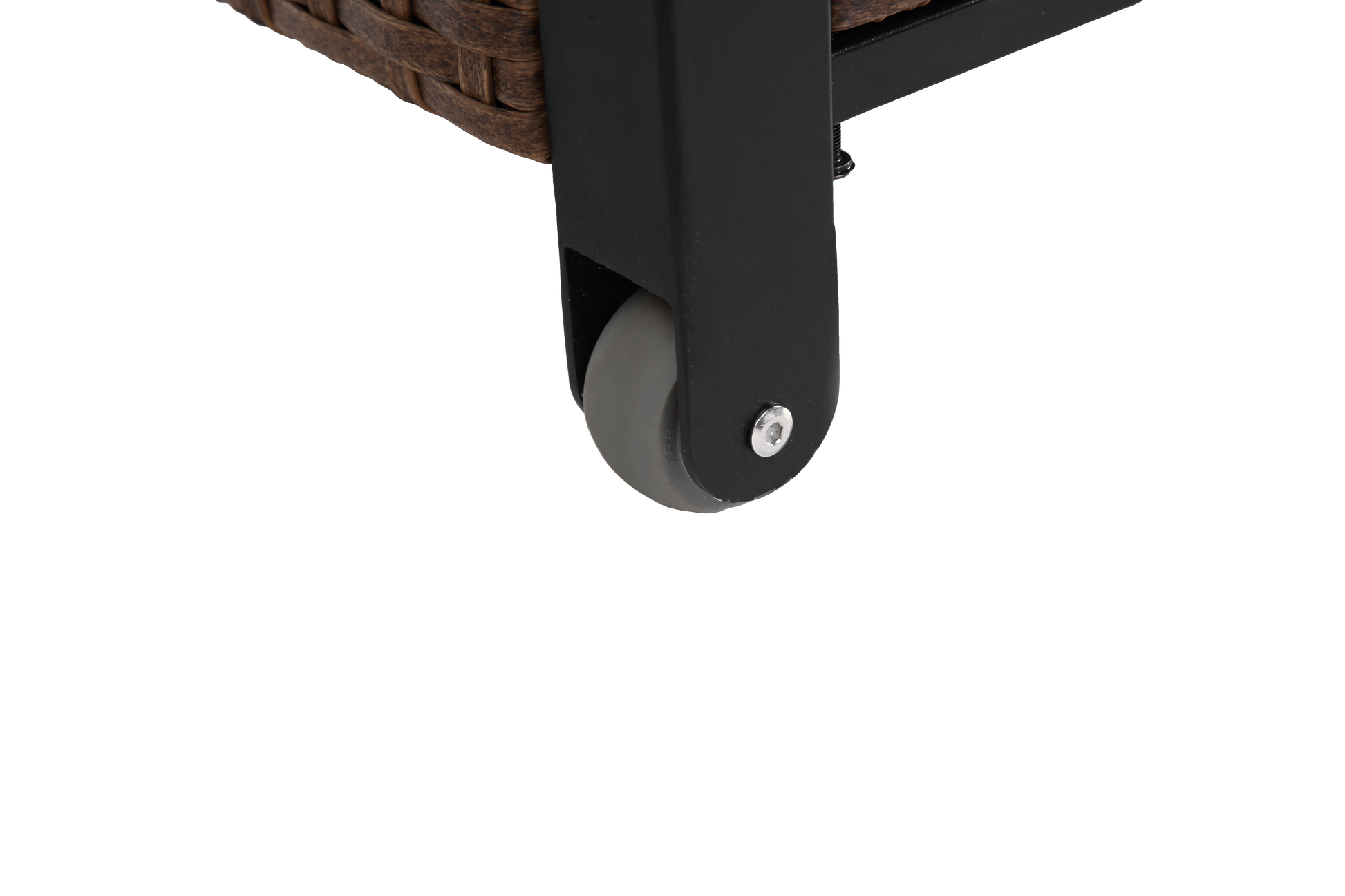 Outdoor Kitchen Wicker Island Rolling Cart & Storage Cabinet, Wheels And Stainless Steel Extended Table Top, Side Handle For Patio Kitchen Or Bar Cart, Brown No Brown Garden & Outdoor Steel