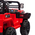 12V Kids Ride On Electric Truck Car W Parents Control,2Wd,Four Wheel Suspension,Early Education Function,Adjustable Volume,Usb,Mp3,Bluetooth,Microphone Jack,Power Display,Led Lights For Kids Aged 3. Red Polypropylene