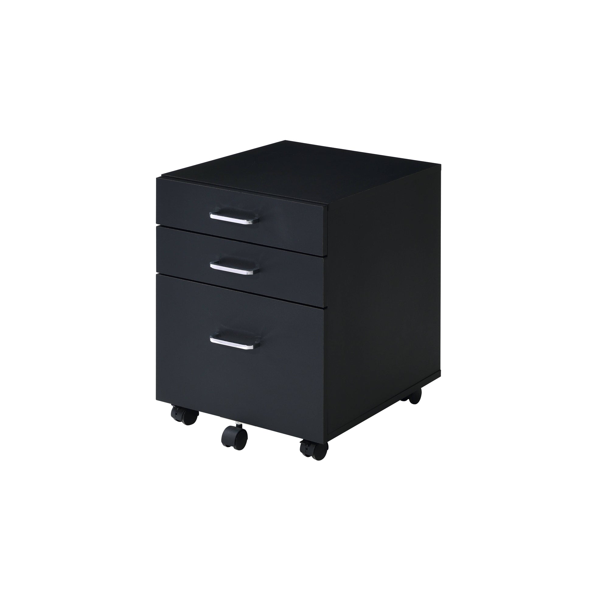 Tennos Black & Chrome Finish Cabinet Black Metal,Synthetic Wood