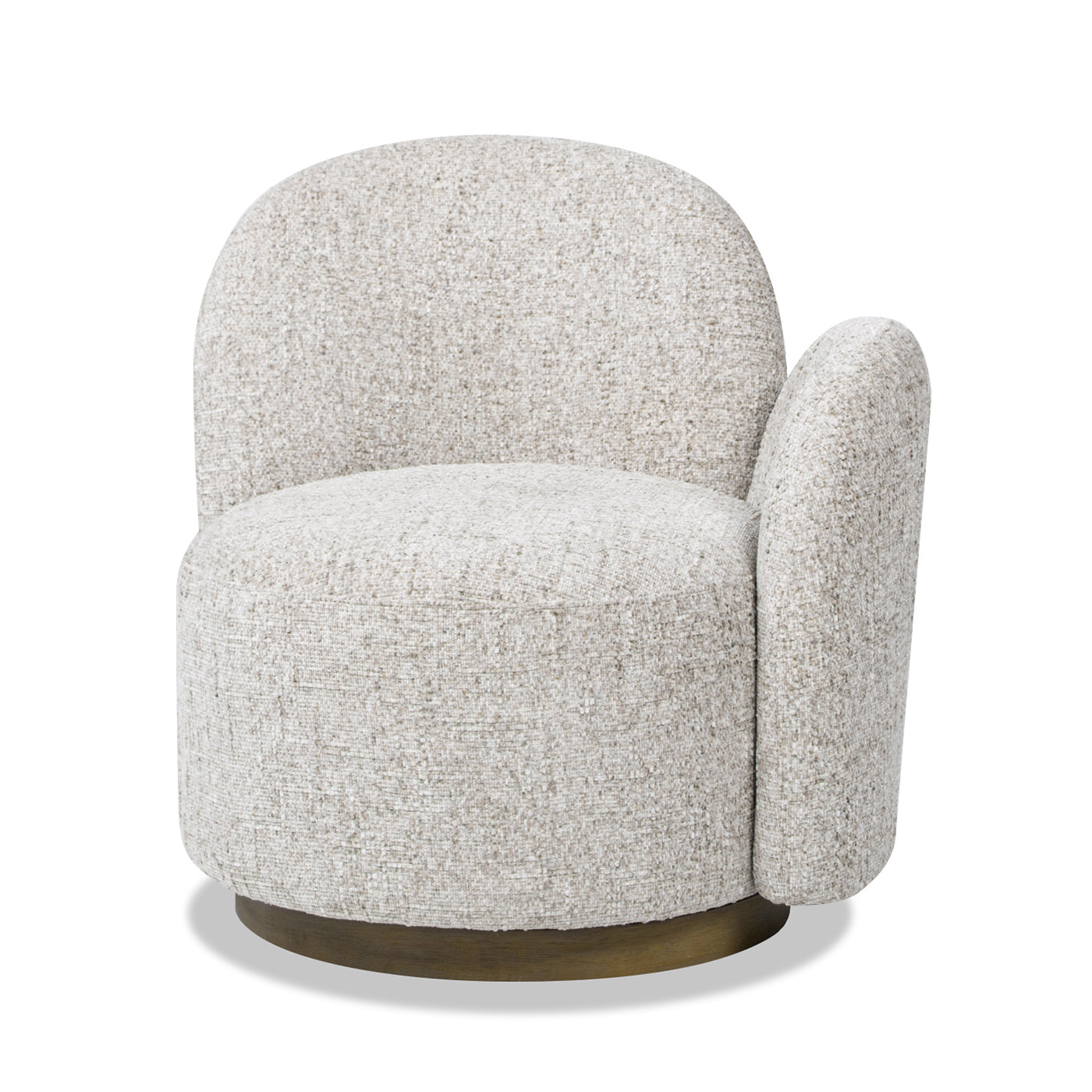 Duo 31.5" Raf One Arm Swivel Accent Chair, Multi Greige Beige Chenille Beige Foam Chenille