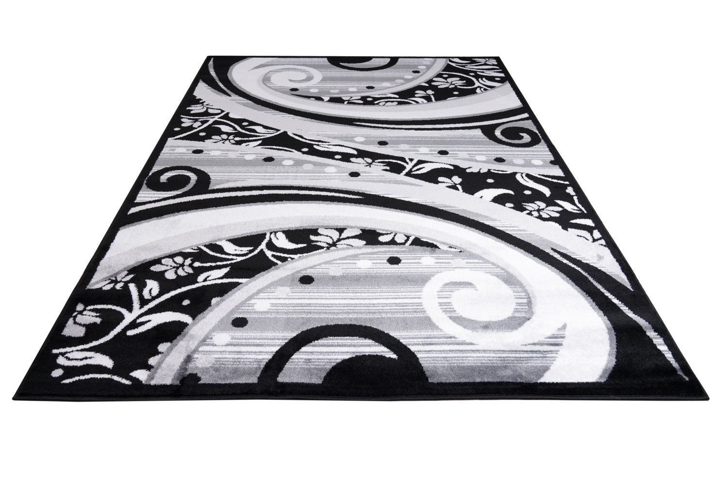 Jersey Area Rugs, Carpets For Livingroom, 5X7 Area Rugs ,1843 Black Grey Rectangle 5&7 Black Grey Contemporary Abstract Polypropylene