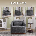 Coolmore Swivel Barrel Chair, Comfy Round Accent Sofa Chair For Living Room, 360 Degree Swivel Barrel Club Chair, Leisure Arm Chair For Nursery, Hotel, Bedroom, Office, Lounge Gray Gray Primary Living Space Foam Chenille