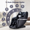 Bosscare 3D Sl Zero Gravity Massage Full Body Chair With App Control Shiatsu Recline Black Black Gray Leather Leather