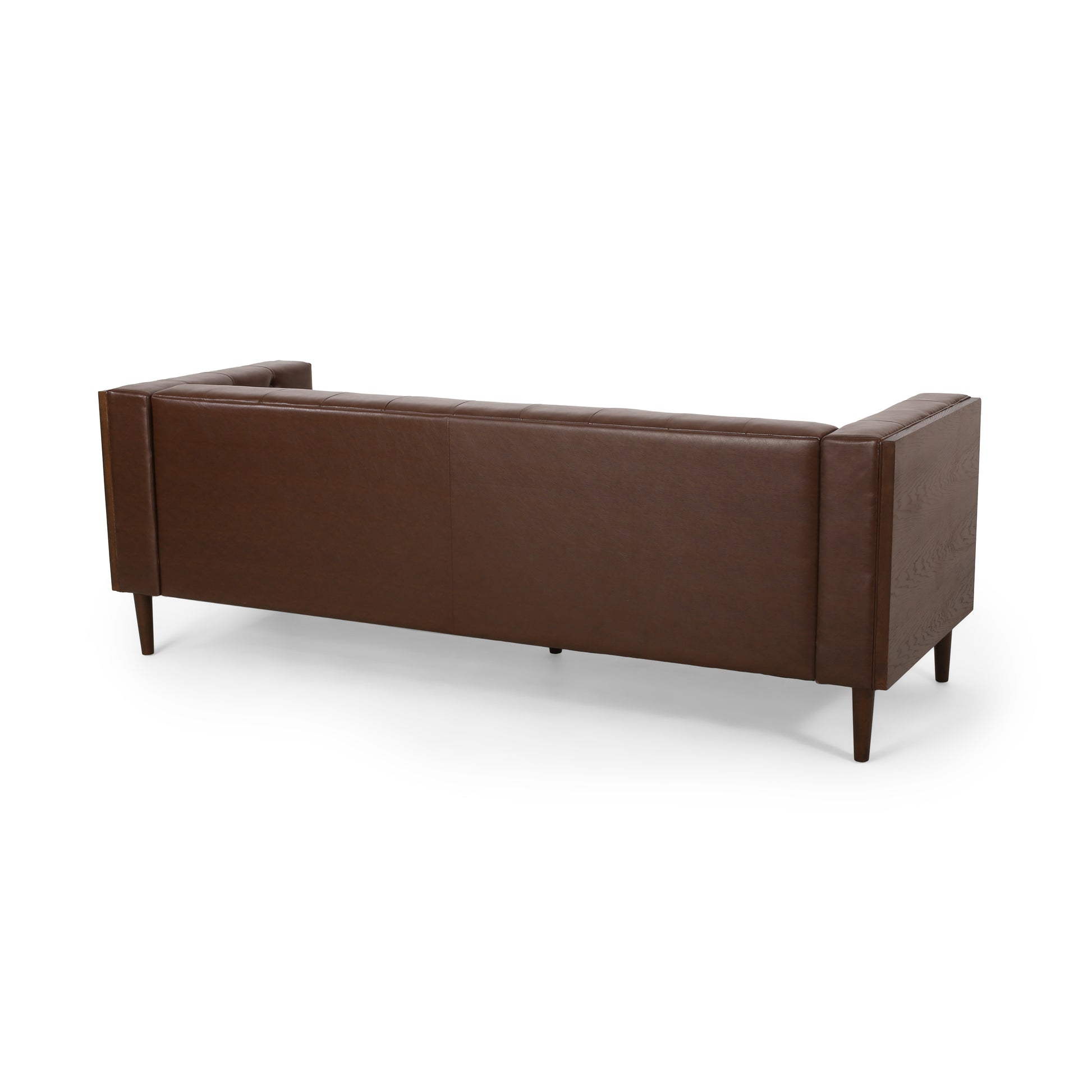 3 Seater Sofa Dark Brown Pu