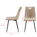 1 4,5Pieces Dining Set, Table Metal Leg Mid Century Dining Table For 4 6 People With Mdf Table Top, Pedestal Dining Table, End Table Leisure Coffee Table Beige Brown Fabric Metal